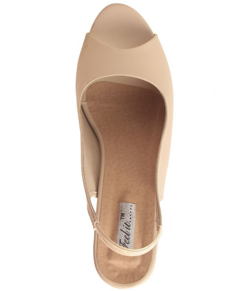 cream closed toe block heels
