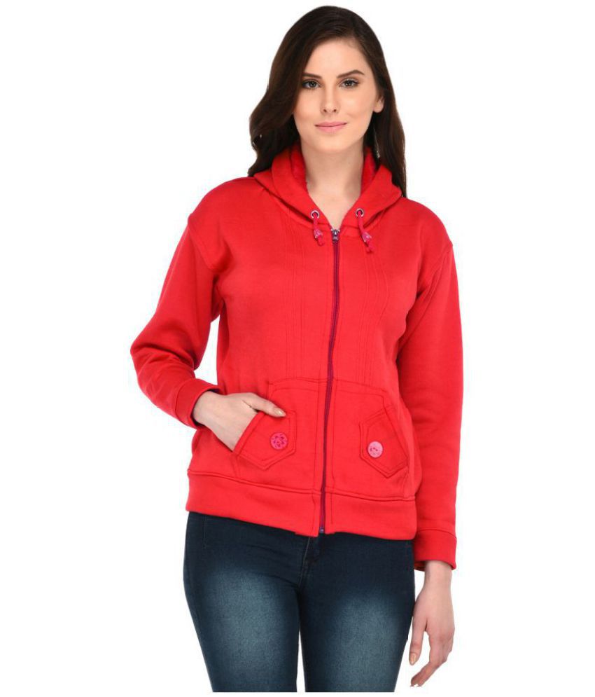Buy Fasnoya Fleece Red Hooded Jackets Online at Best Prices in India ...