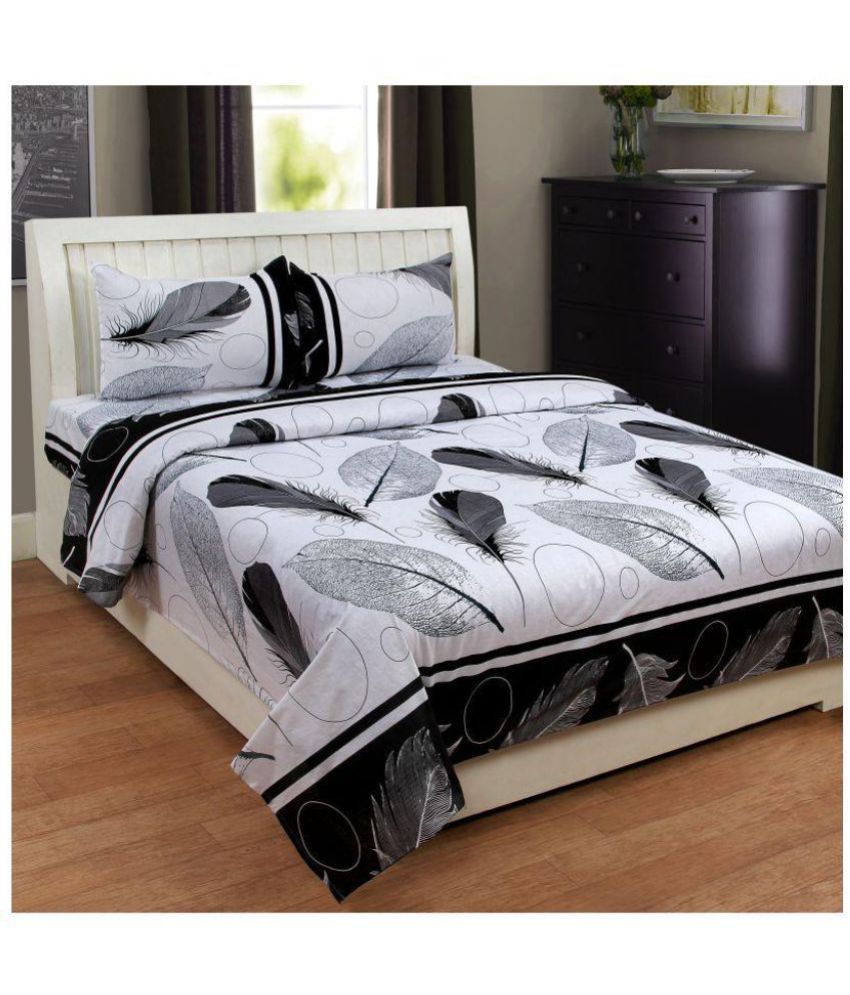 Panipat Textile Hub Cotton Double Bedsheet with 2 Pillow Covers Buy