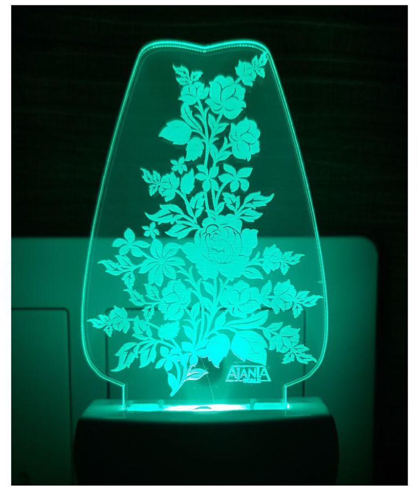     			Ajanta Flower Pot code 2012 3D NIGHT LAMP Night Lamp Multi - Pack of 1