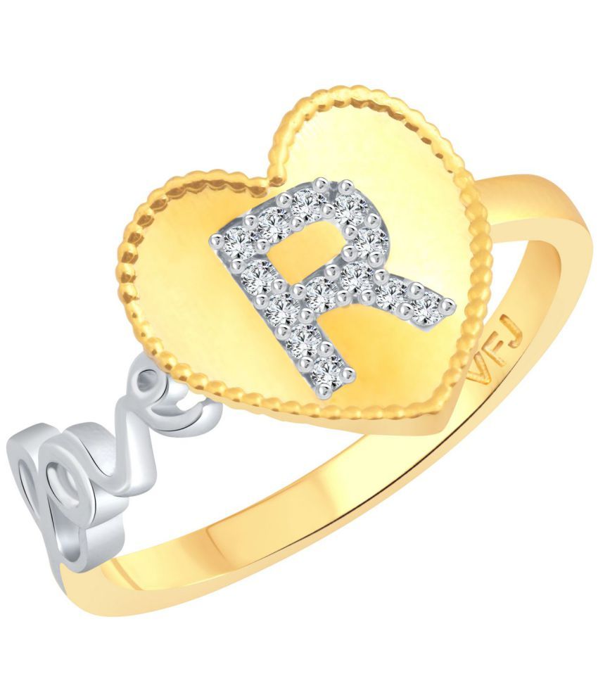 Vighnaharta Valentine Love R Letter In Heart Cz Gold And Rhodium Plated Alloy Ring For Women And Girls Vfj1288frg13 Buy Vighnaharta Valentine Love R Letter In Heart Cz Gold And Rhodium