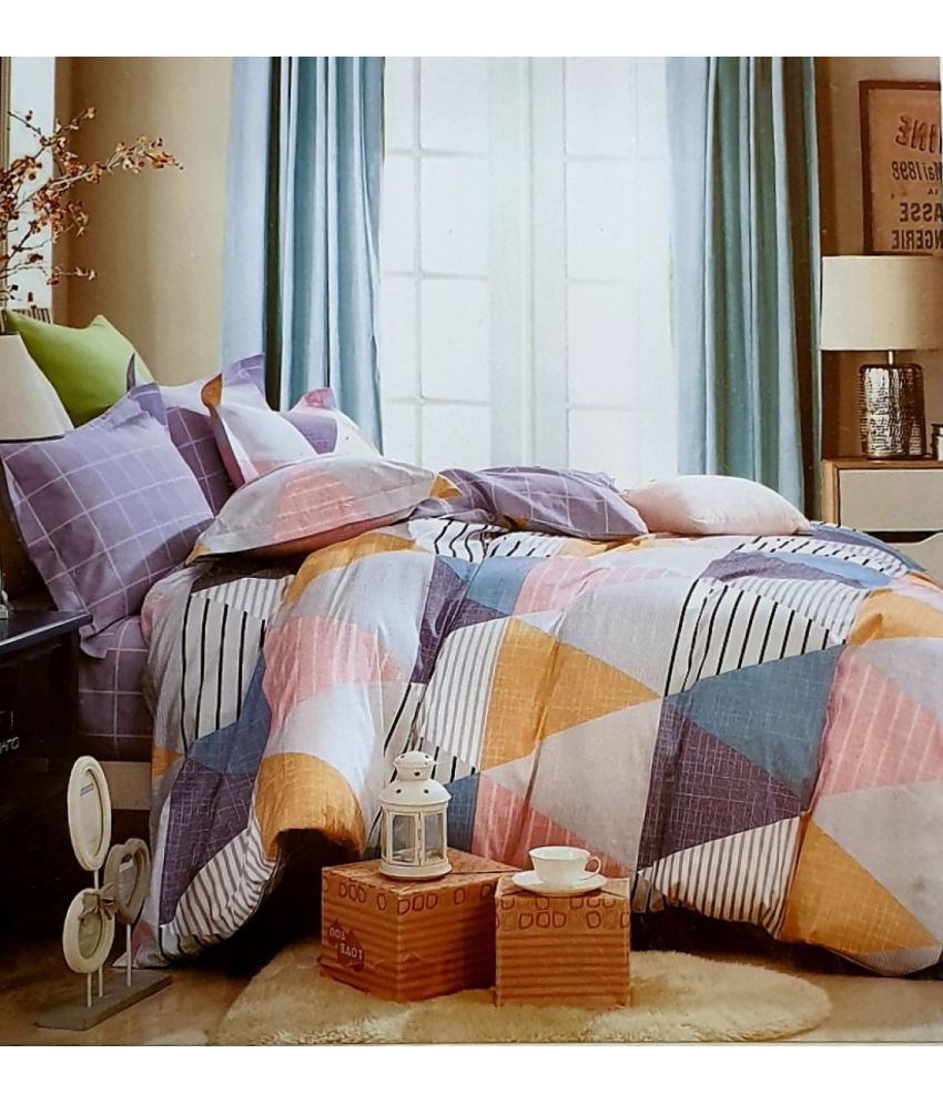 Nivs Home Decor Poly Cotton Double Bedsheet with 2 Pillow Covers Buy