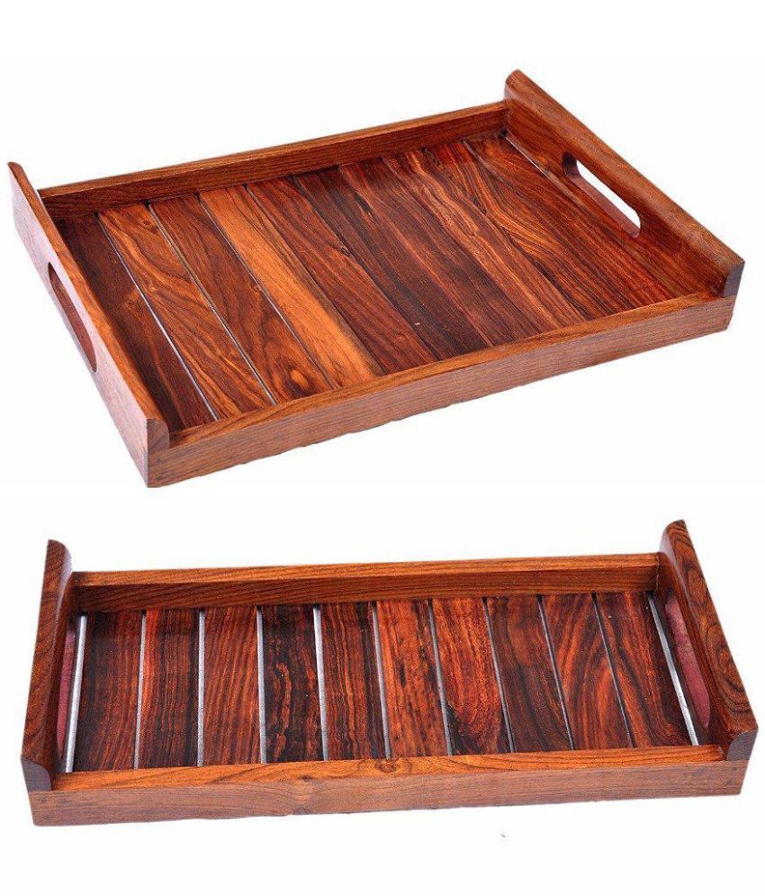 Wooden Serving Trays Made of rosewood set of 2 Buy Online at Best