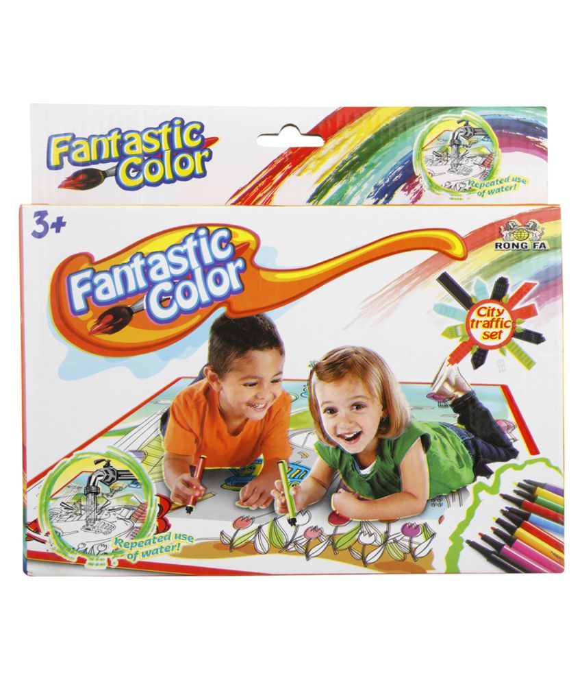 Krireen Fantastic Color City Traffic Colouring Mat With Colour