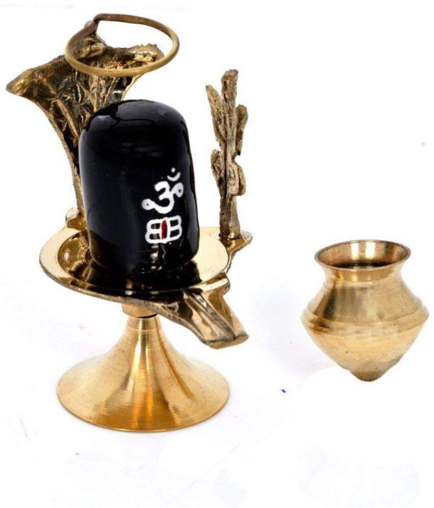 SHIV MART - Brass Shivling For Pooja 8cm (Pack of 1)