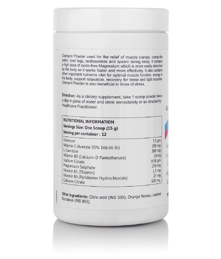 Crampnil Relieves Muscle Pain & Cramps (Calcium + Magnesium + L