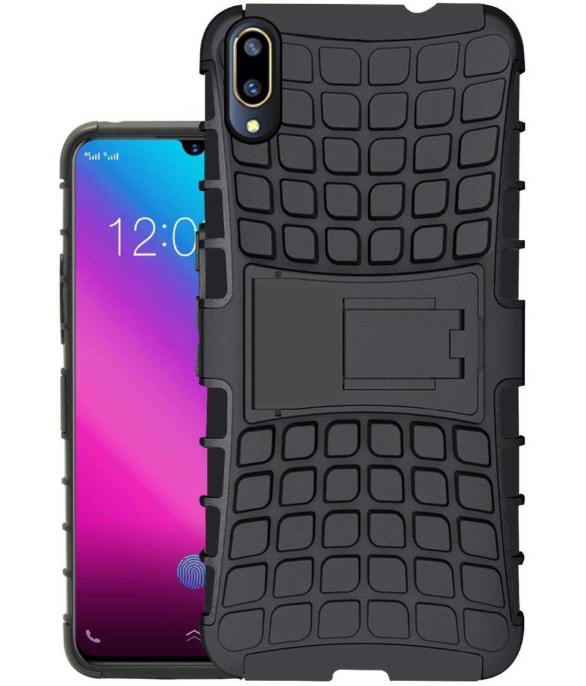 Vivo V11 Pro Cases With Stands CrackerDeal Black Plain Back