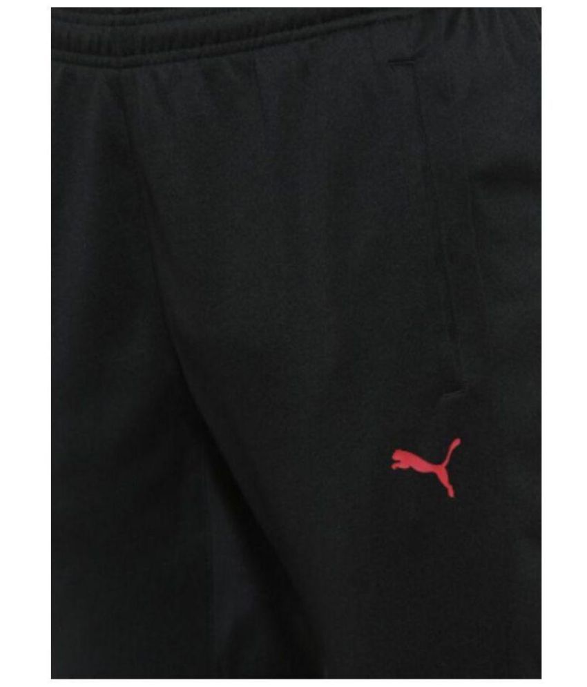 puma black polyester trackpants