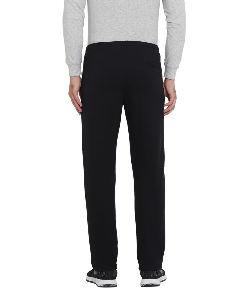 black fleece track pants