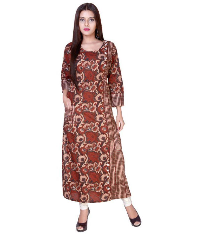 Tulsi Red Cotton Angrakha Kurti - Buy Tulsi Red Cotton Angrakha Kurti ...