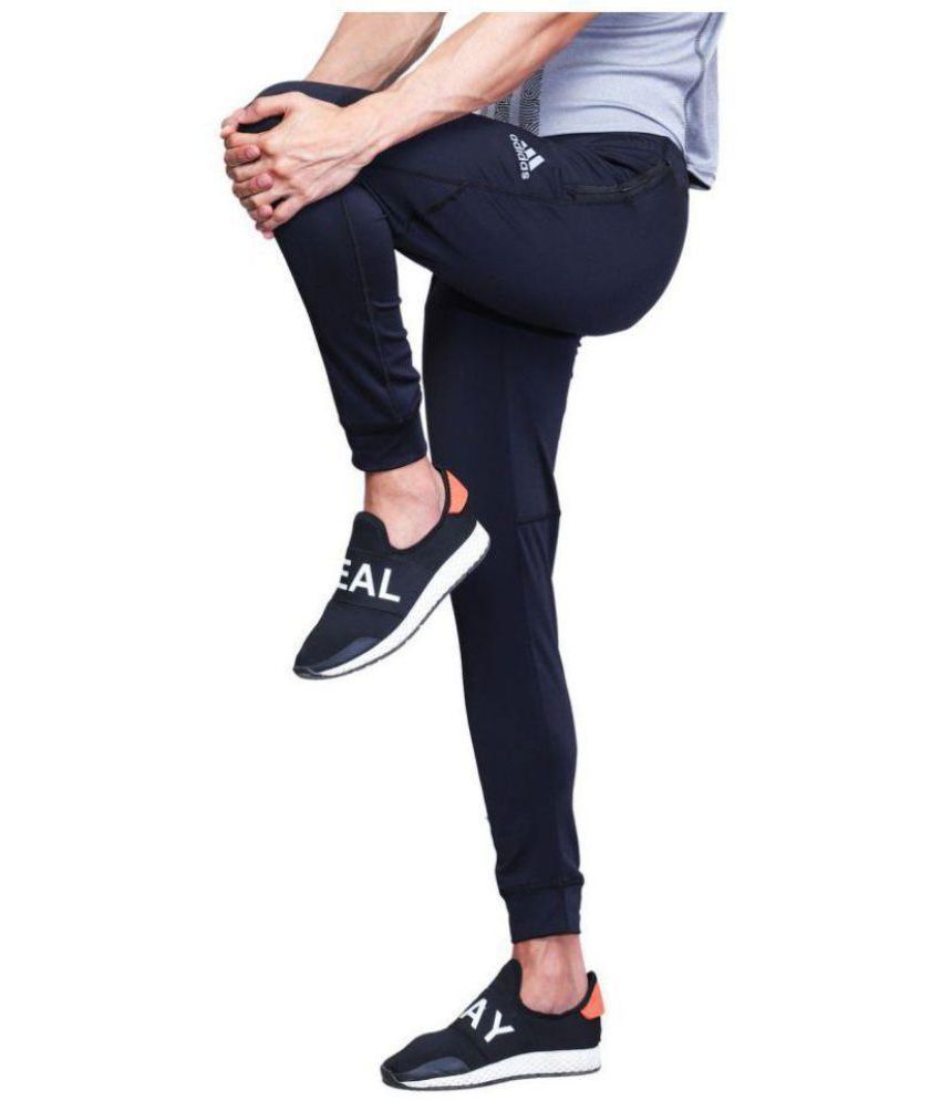 black polyester lycra joggers