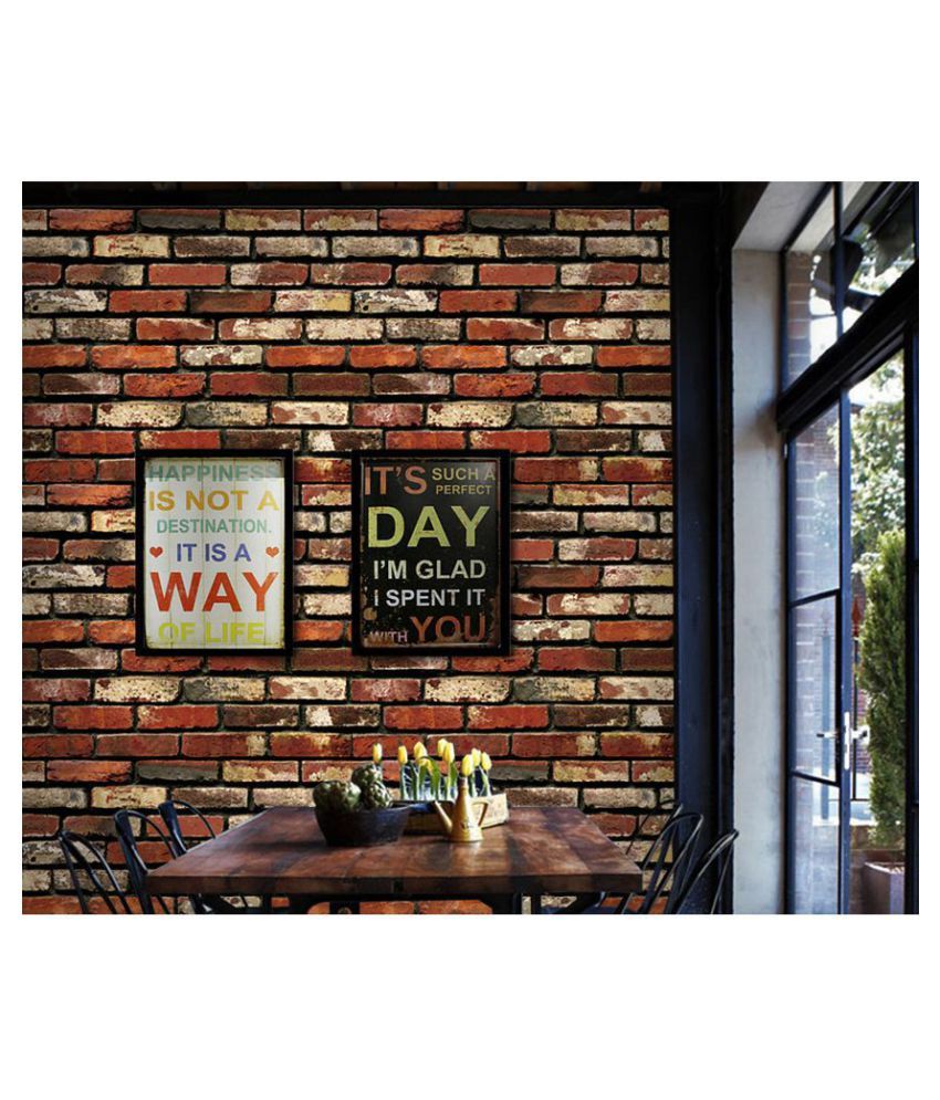 WolTop Wall Stickers Wallpaper 3D Bricks Self Adhesive Abstract Sticker ( 600 x 45 cms ) Buy