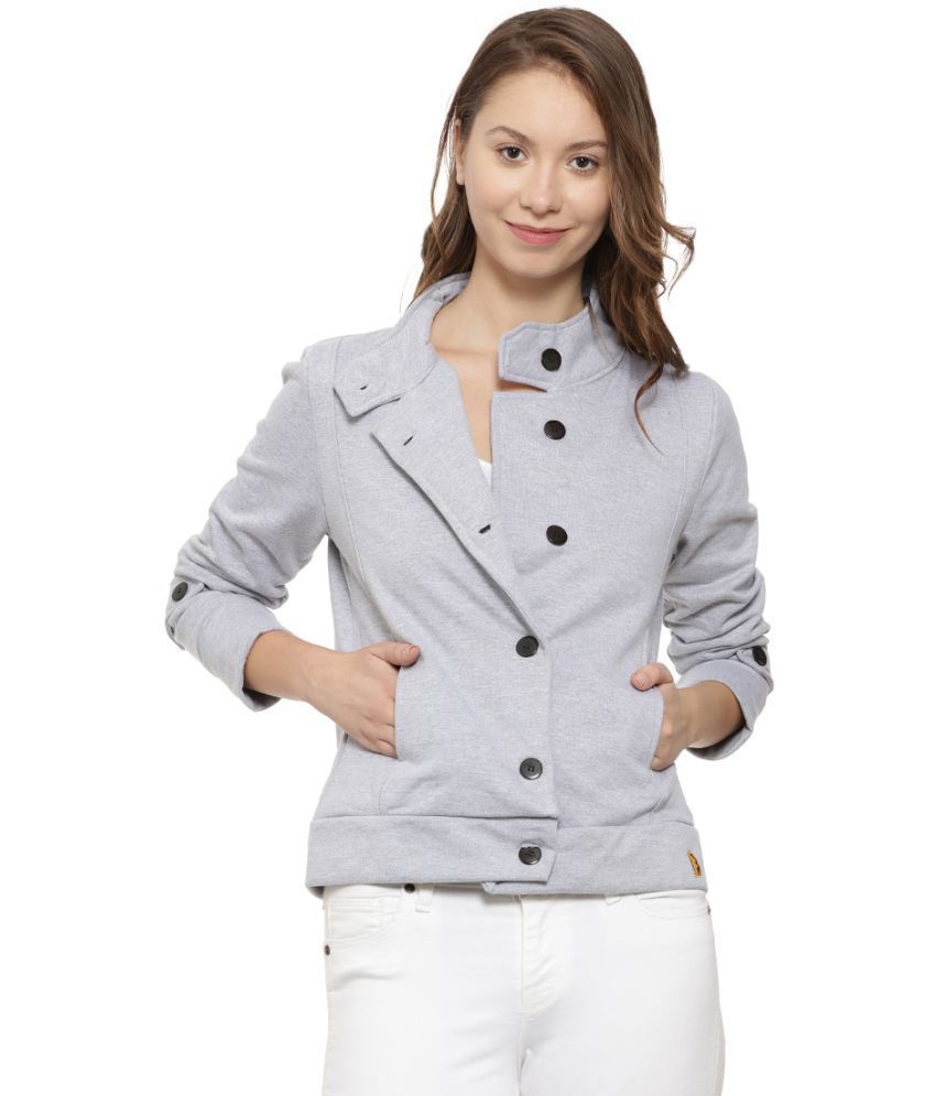 Campus Sutra Cotton Grey Bomber Jackets