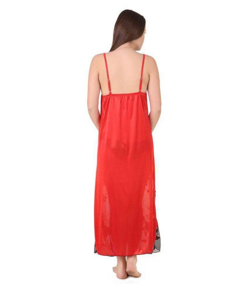 Buy DILJEET Net Nighty & Night Gowns - Red Online at Best Prices in India - Snapdeal