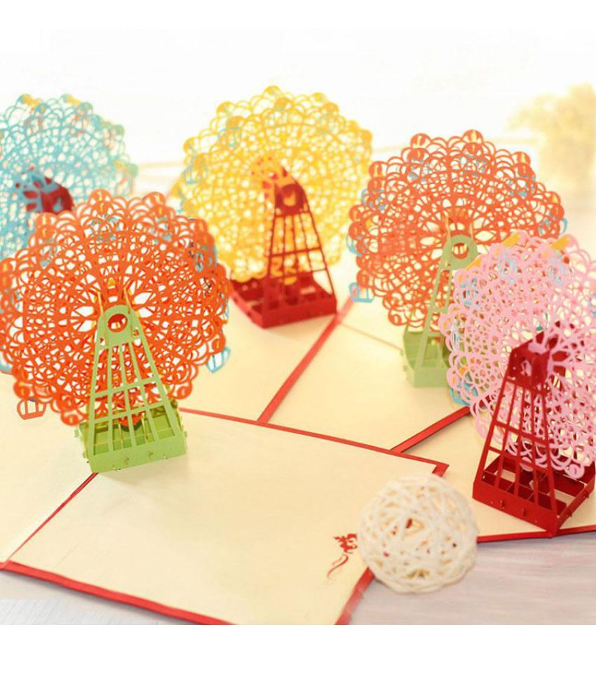 Birthday Card Wheel Best Wish 3d Pop Up Wedding Card Greeting
