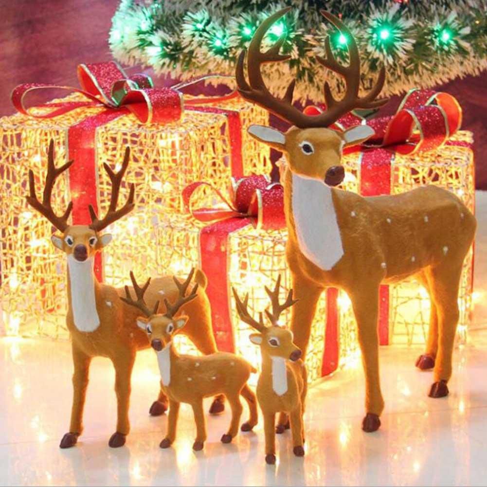 1x Wood Christmas Deer Reindeer Craft Elk Xmas Home Tree Decor Ornament Supplies 