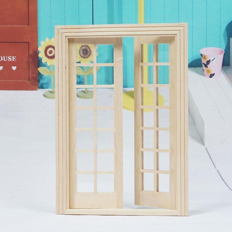 1 12 Dollhouse Mini Door Model Baby Doll Play House Double Door