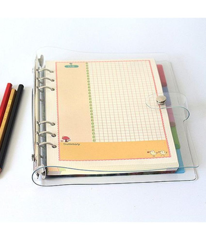A5/A6/A7 PVC Transparent Leaf Rings Binder Notebook Weekly Planner Diary Co T2O3 