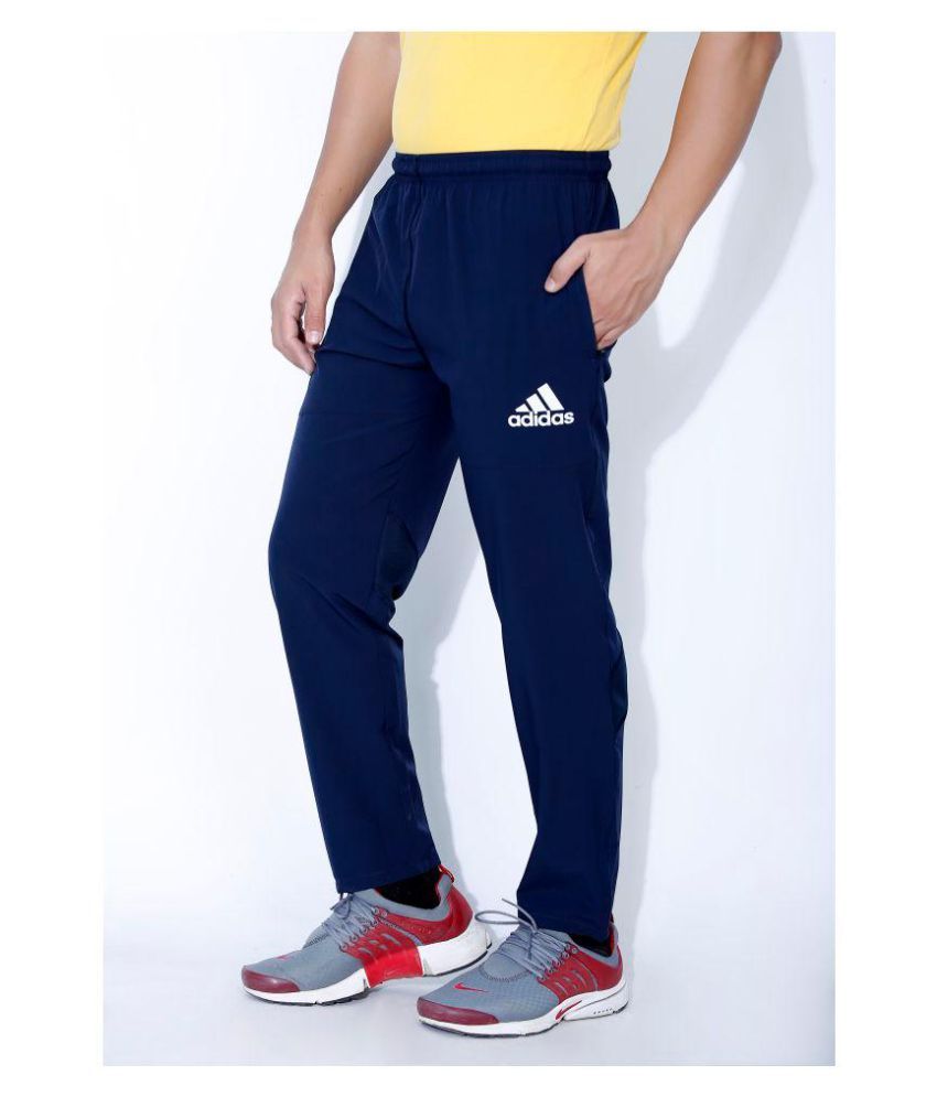 nike navy polyester lycra trackpants