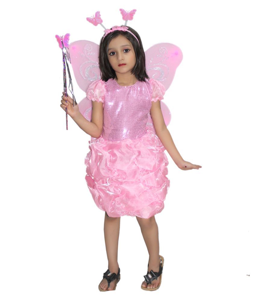     			Kaku Fancy Dresses Pink Butterfly Insect Costume For Kids School Annual function/Theme Party/Competition/Stage Shows Dress