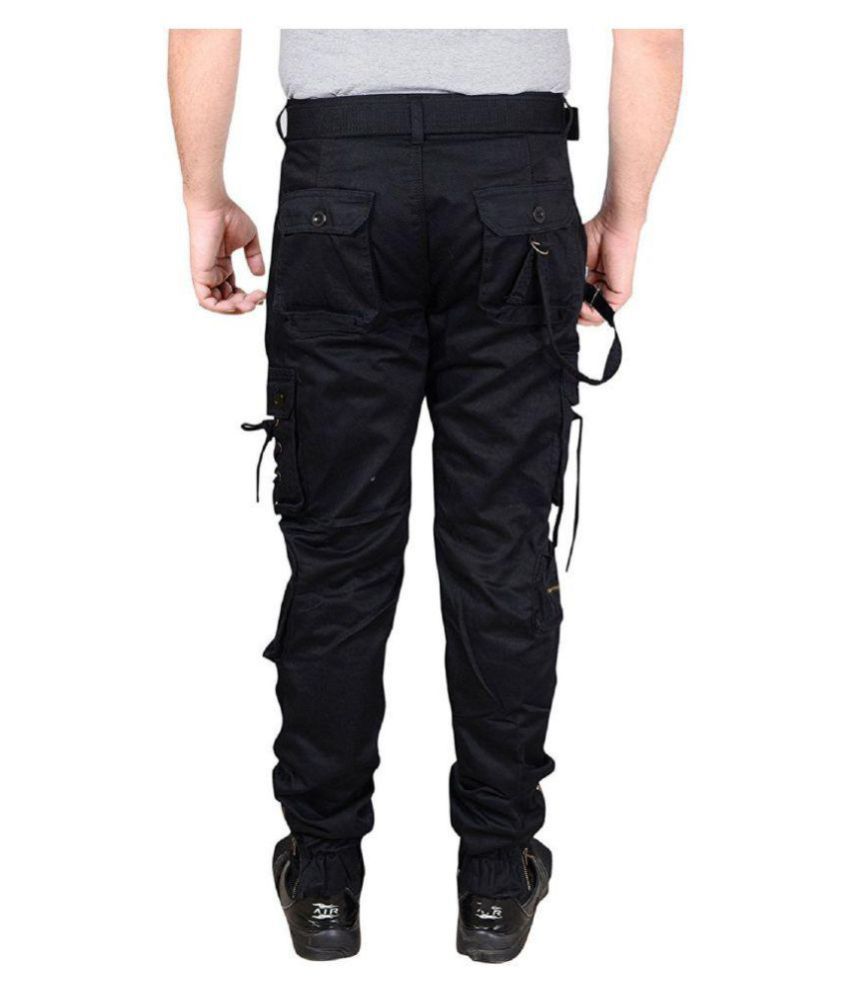 black leather cargos