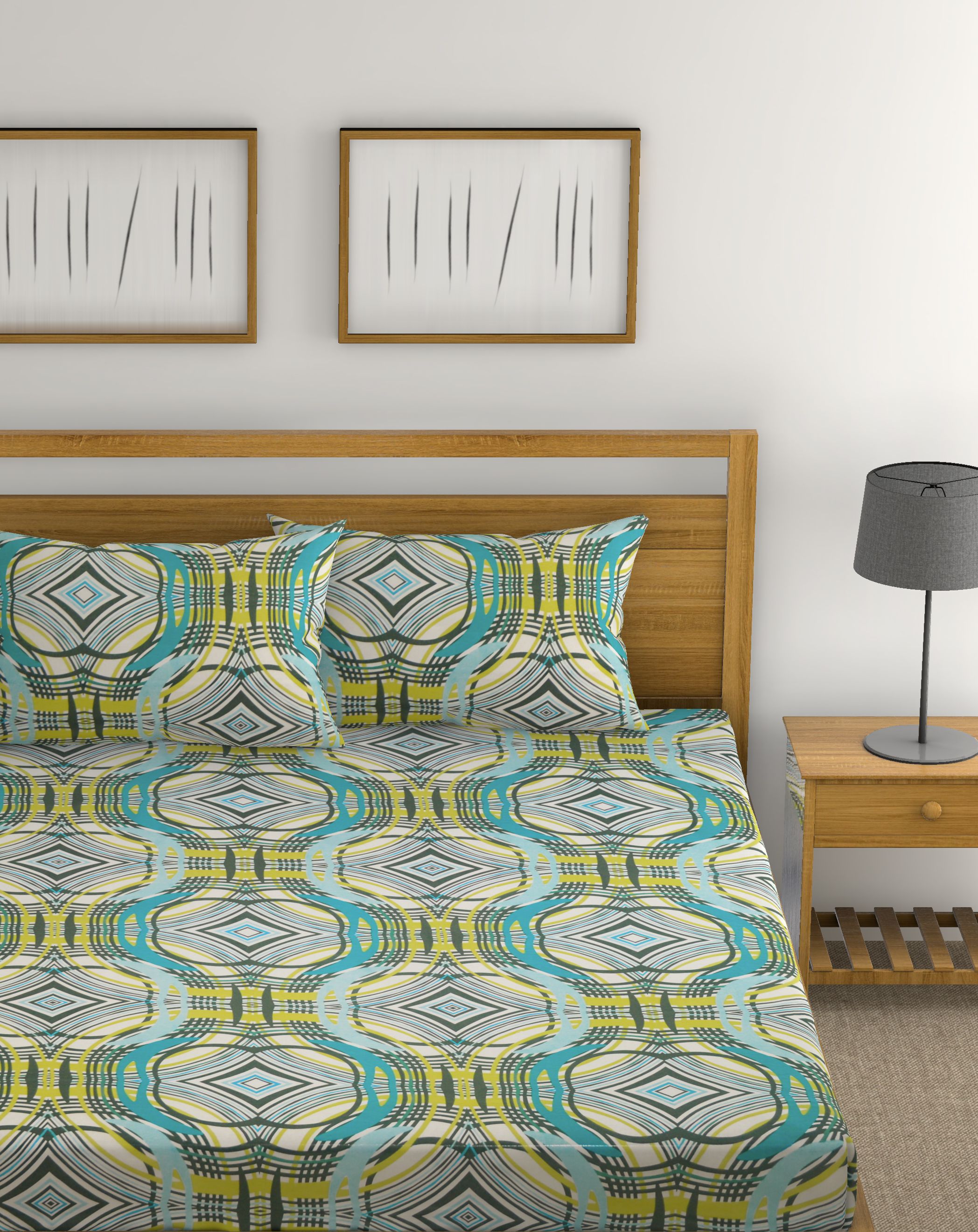 Raymond Home Cotton Double Bedsheet with 2 Pillow Covers ( x ) Buy