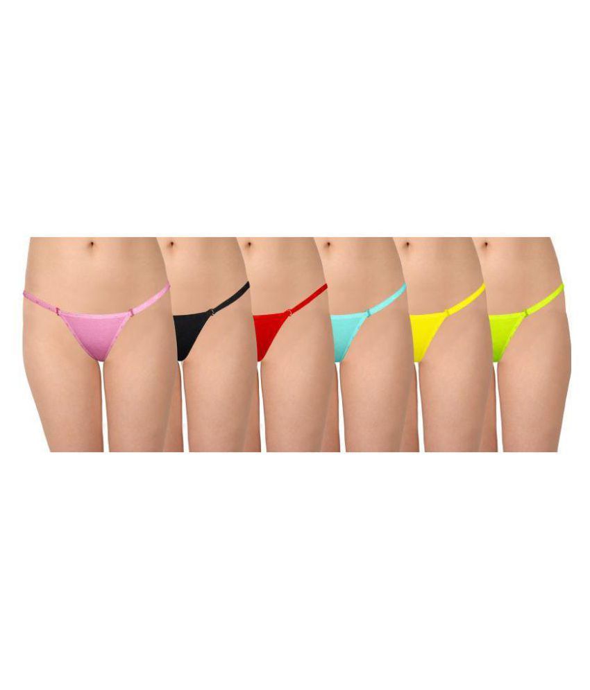     			Selfcare Pack of 6 Cotton Women's Thongs ( Multi Color )