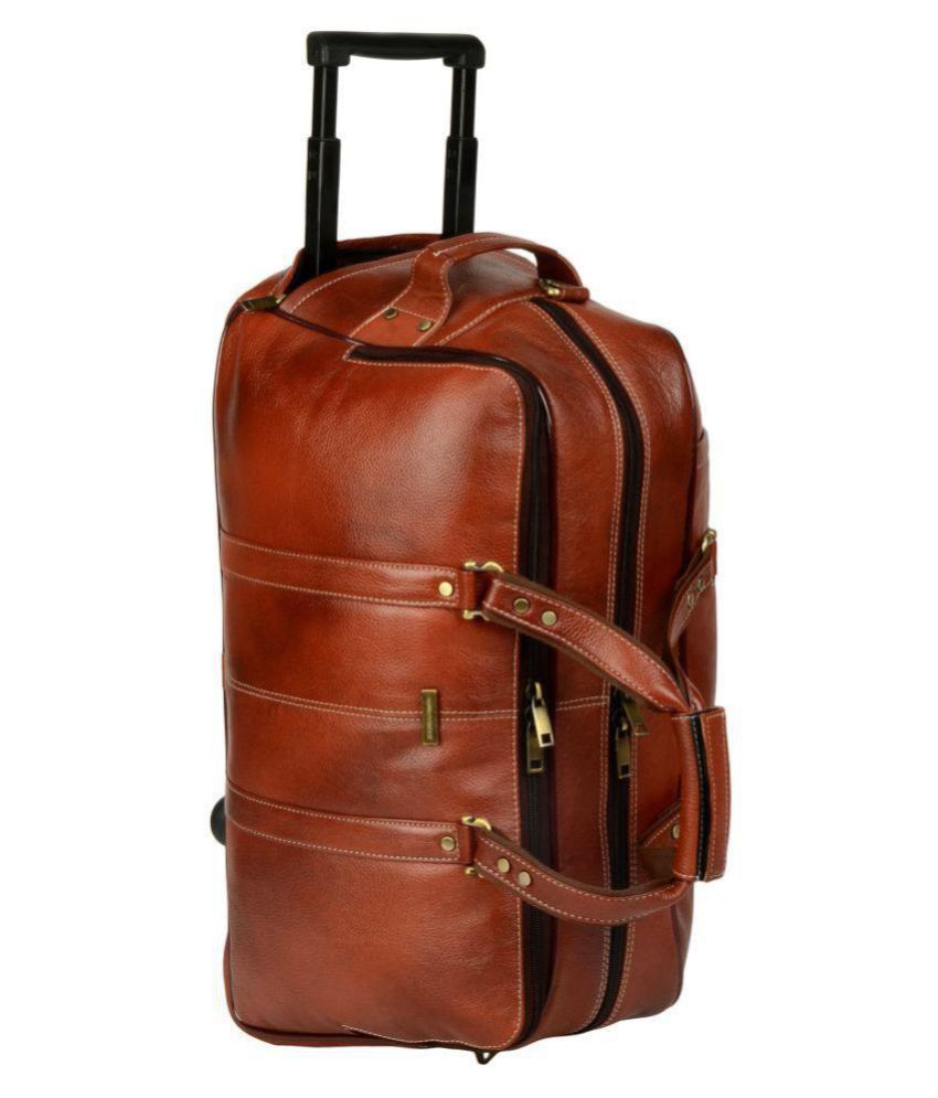 Brand Leather Tan Solid Duffle Bag - Buy Brand Leather Tan Solid Duffle Bag Online at Low Price ...