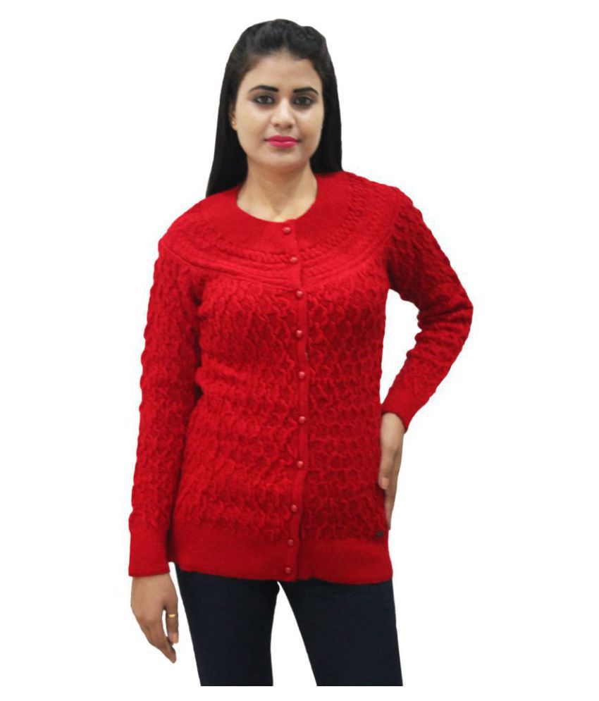 Buy HAUTEMODA Woollen Red Buttoned Cardigans Online at Best Prices in ...
