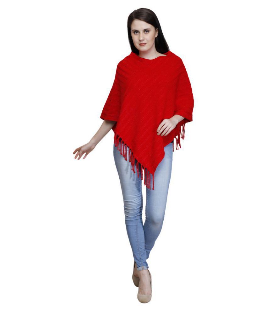 red poncho sweater