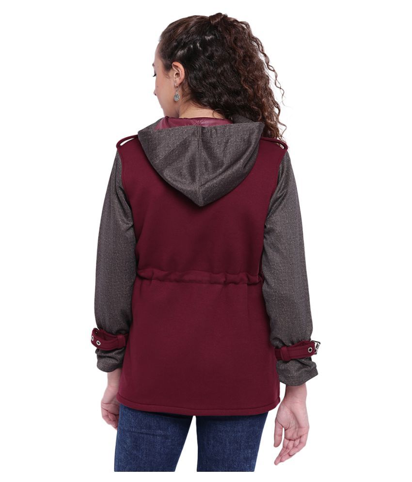 maroon parka jacket