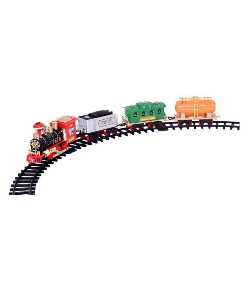 battery operated toy train set with light sound and smoke