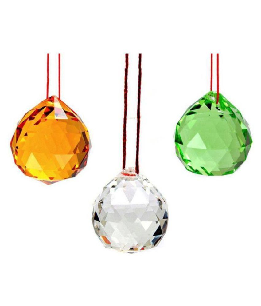     			DD1 Yellow, Green and White Color Hanging Crystal Ball