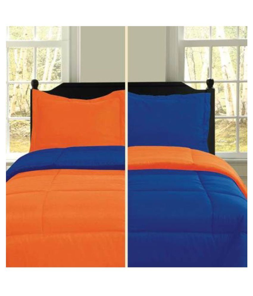 AVI Single Polyester Plain Orange Comforter Buy AVI Single Polyester