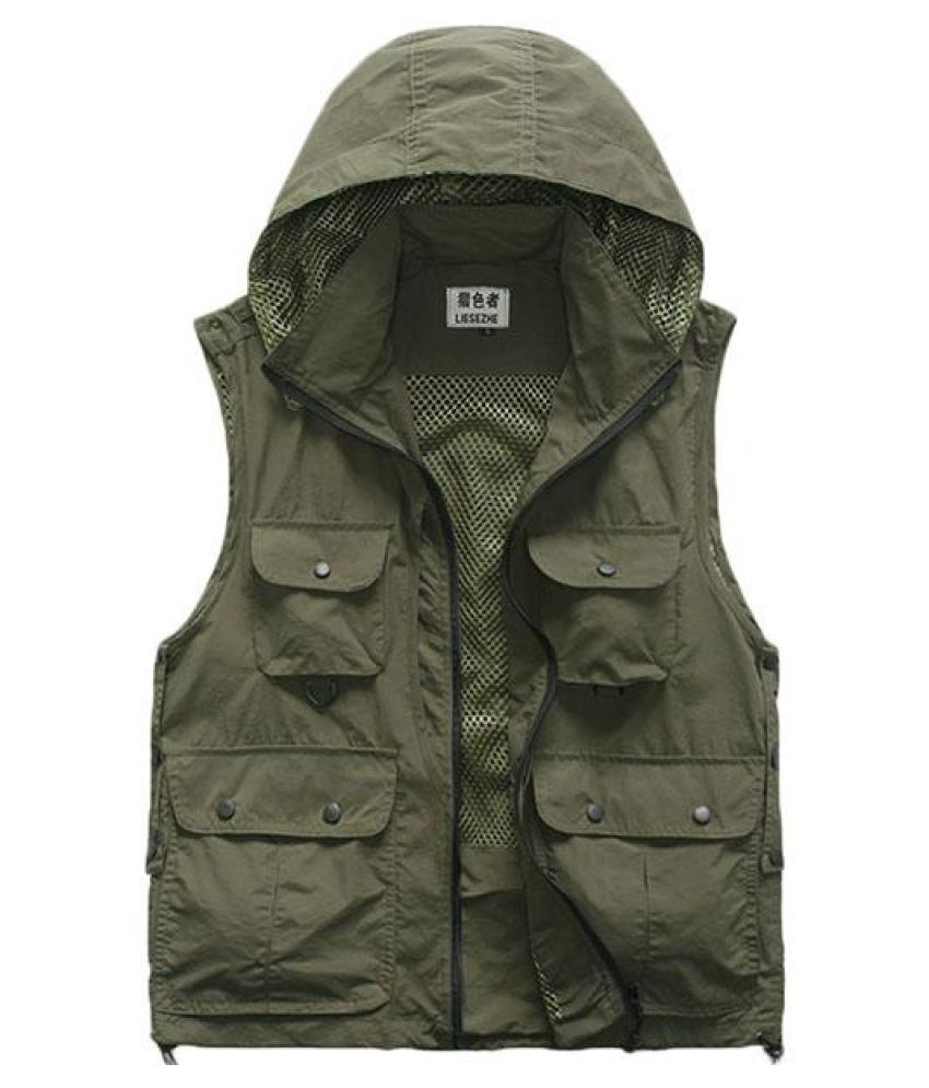 Multi Pockets Hooded Outdoor Vest 