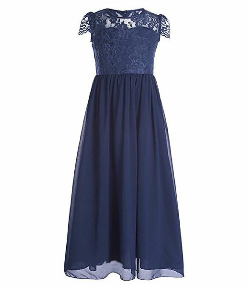 Girls Lace Flower Wedding Bridesmaid Party Kids Maxi Long Dress For 9y 15y Buy Girls Lace Flower Wedding Bridesmaid Party Kids Maxi Long Dress For 9y 15y Online At Low Price Snapdeal