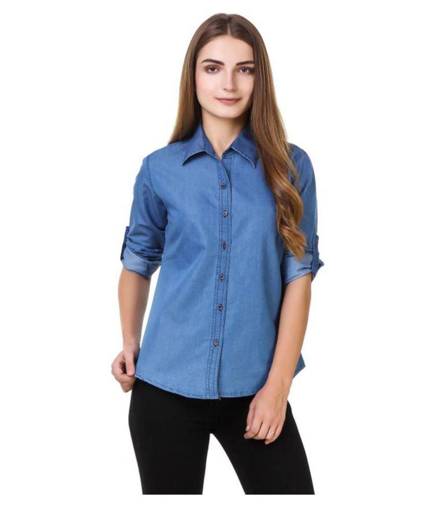 Buy Rafflesia Tolpis Blue Denim Shirt Online at Best Prices in India ...