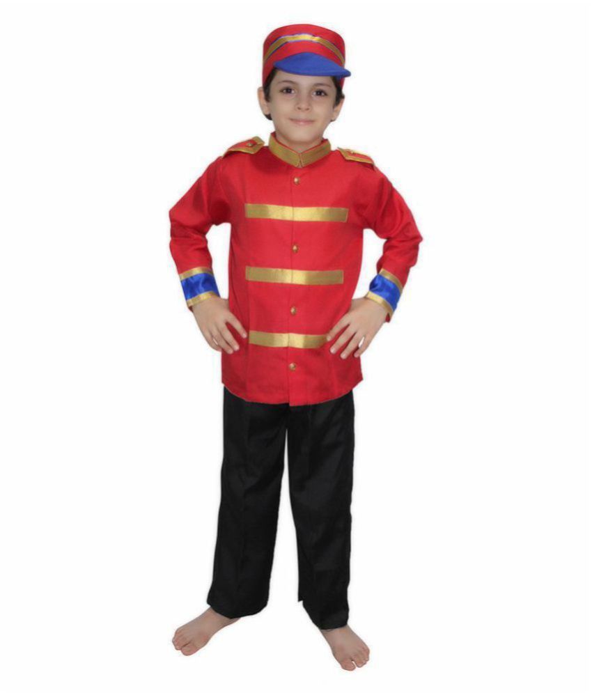     			Kaku Fancy Dresses Multicolour Polyester British Soilder Fancy Dress