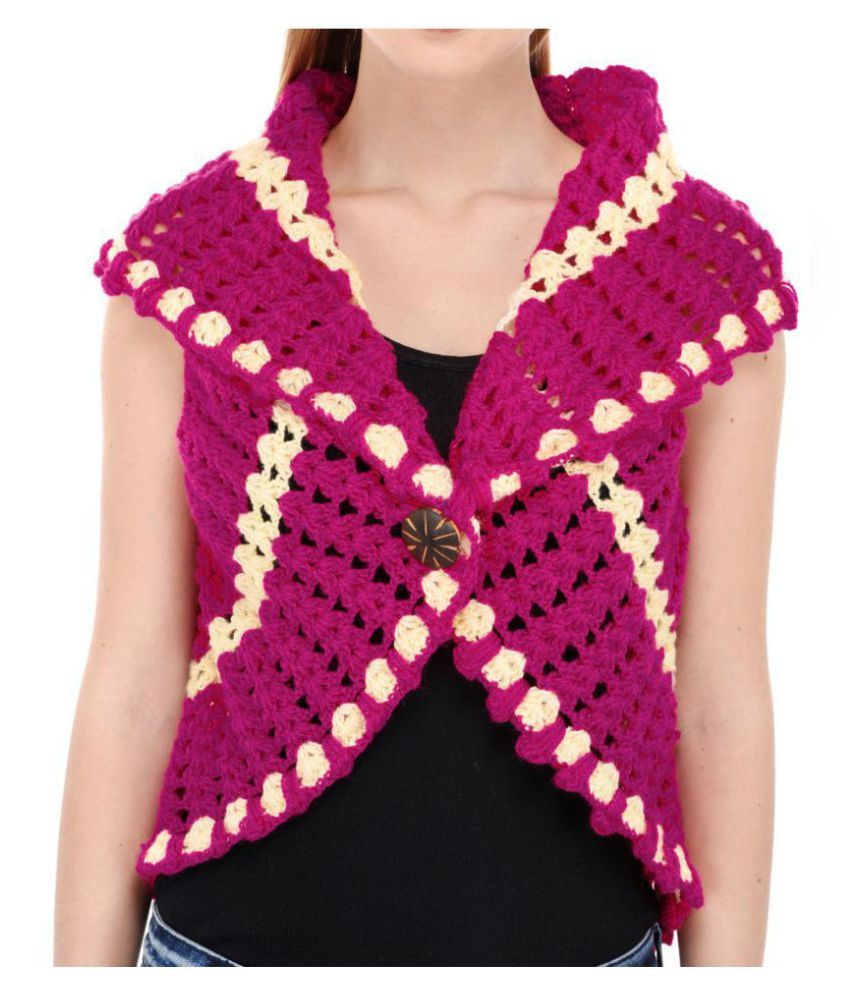 Buy VR Designers Woollen Shrugs - Pink 