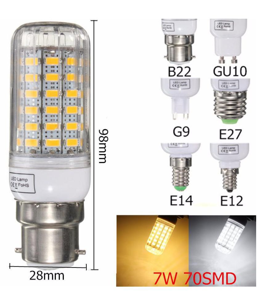 Buy E27/E14/E12/B22/G9 5730 SMD LED 3/4/5/6/7/9W Corn Light Bulb 110V ...