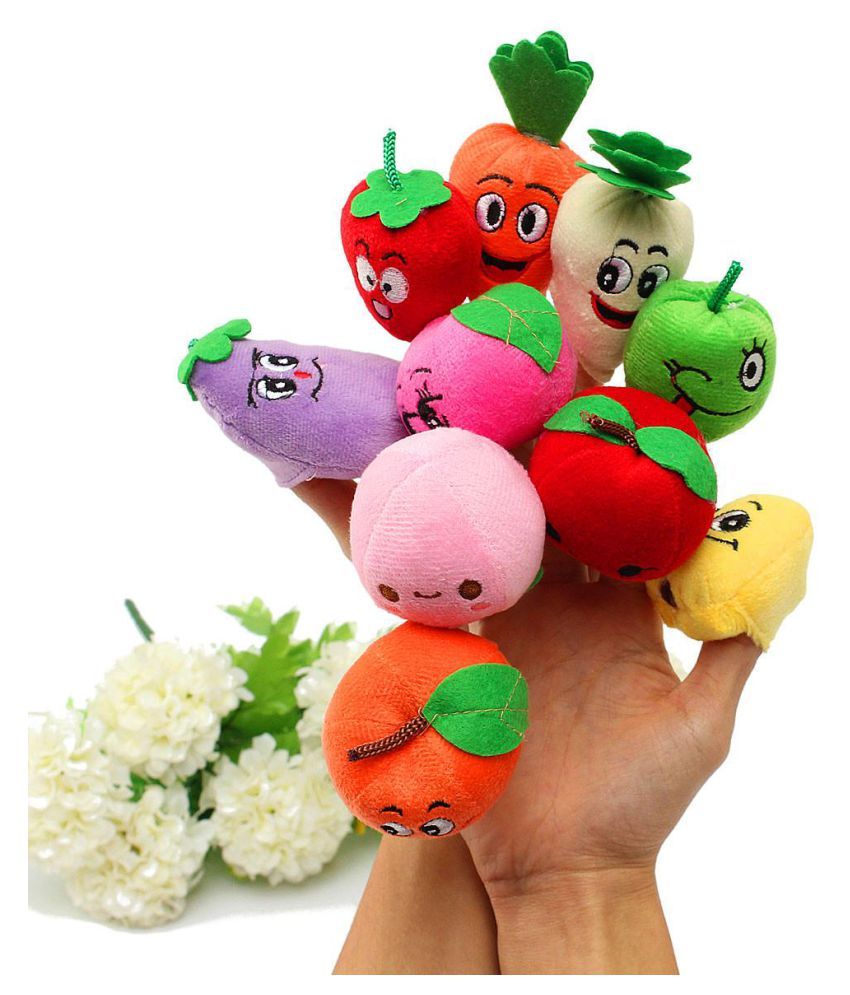 Lovely Funny 10Pcs Family Finger Puppets Baby Plush Toy Development