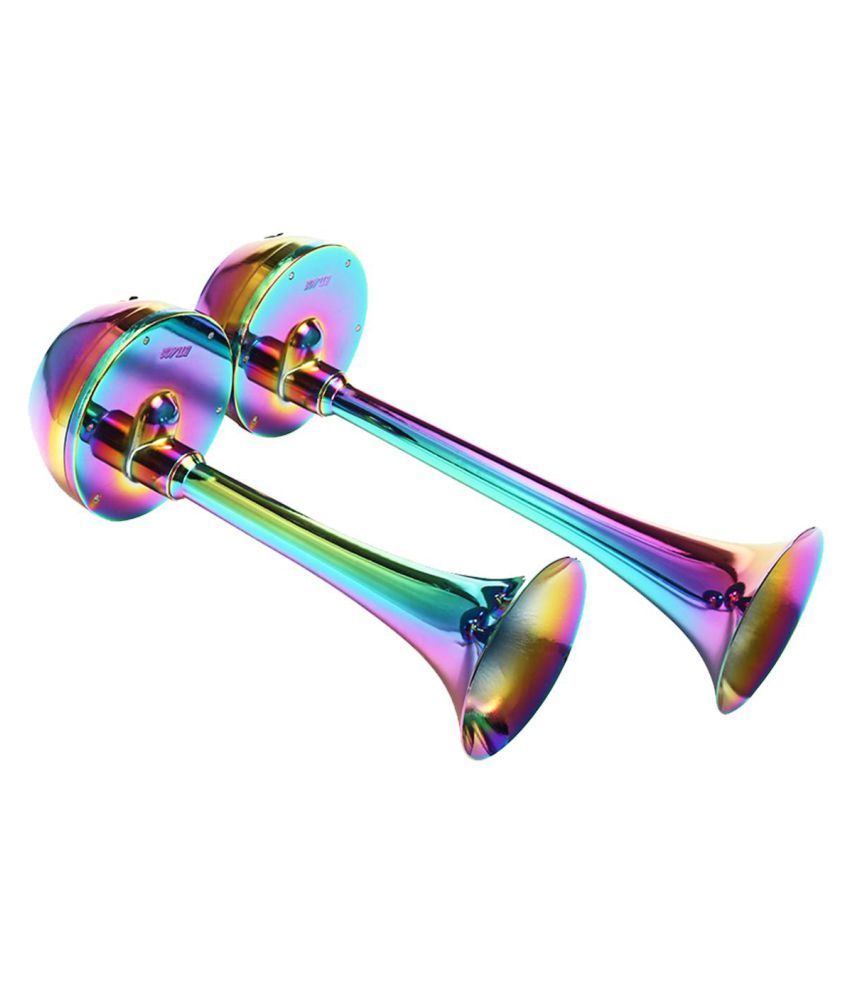 Buy 126DB 12V 24V Universal Dual Chrome Trumpet Truck Train Car Super