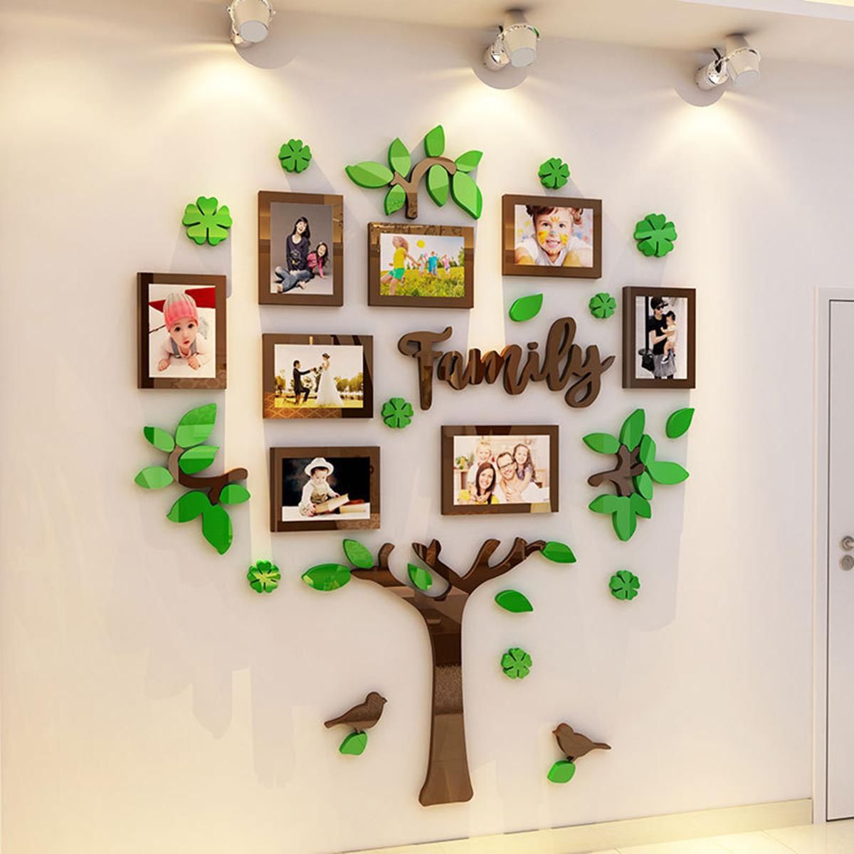 3D Family Tree Pictures Photo Frame Wall Sticker Home Bedroom Decor 