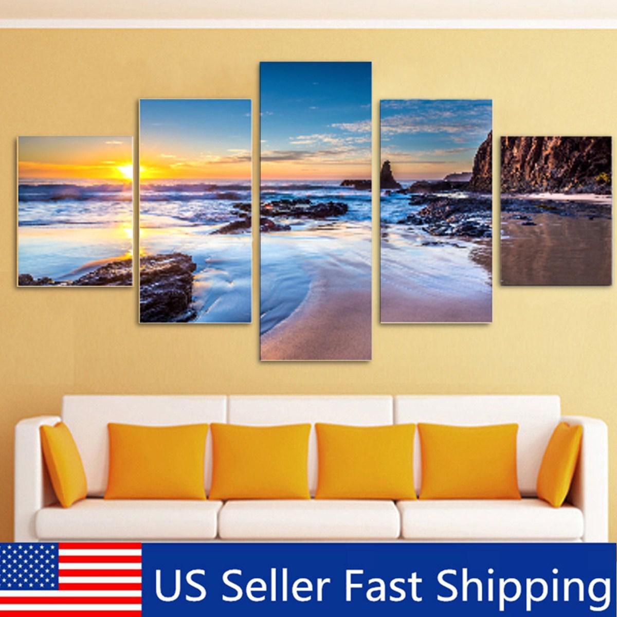 5pcs Unframed Modern Art Oil Painting Print Canvas Picture Home Wall Room Decor