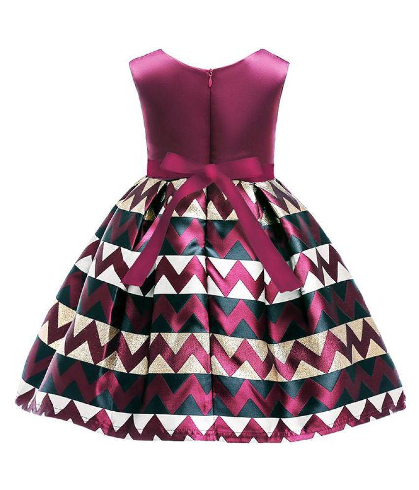 Striped Pattern Toddler Girls Kids Fancy Princess Dress For 3Y13Y