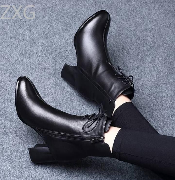 ankle length lace up boots