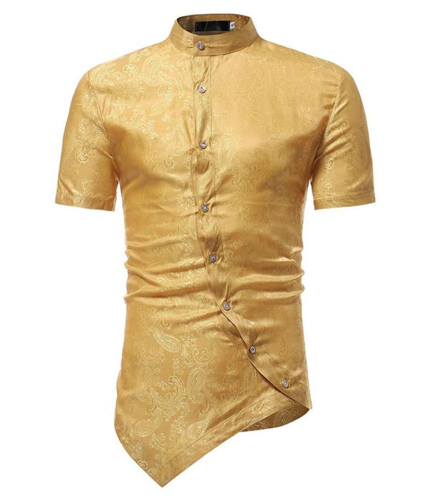 Pritning Oblique Buttons Irregular Designer Shirts for Men - Buy ...