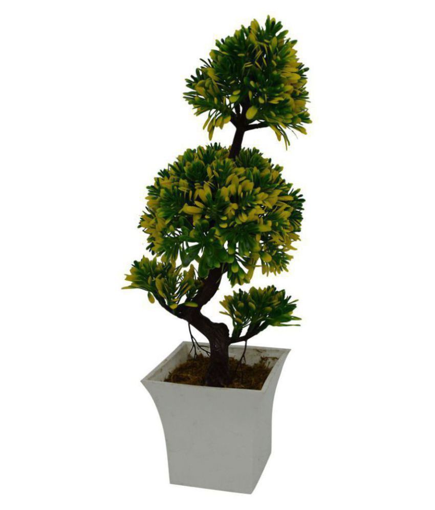 The Fancy Mart Artificial Plant Single Bonsai Green Bonsai Fabric