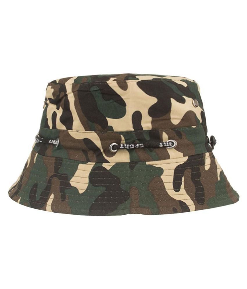 Mens Cotton Summer Breathable Camouflage Bucket Cap Outdoor Beach Sun Cap Sunshade Visor Panama Hat