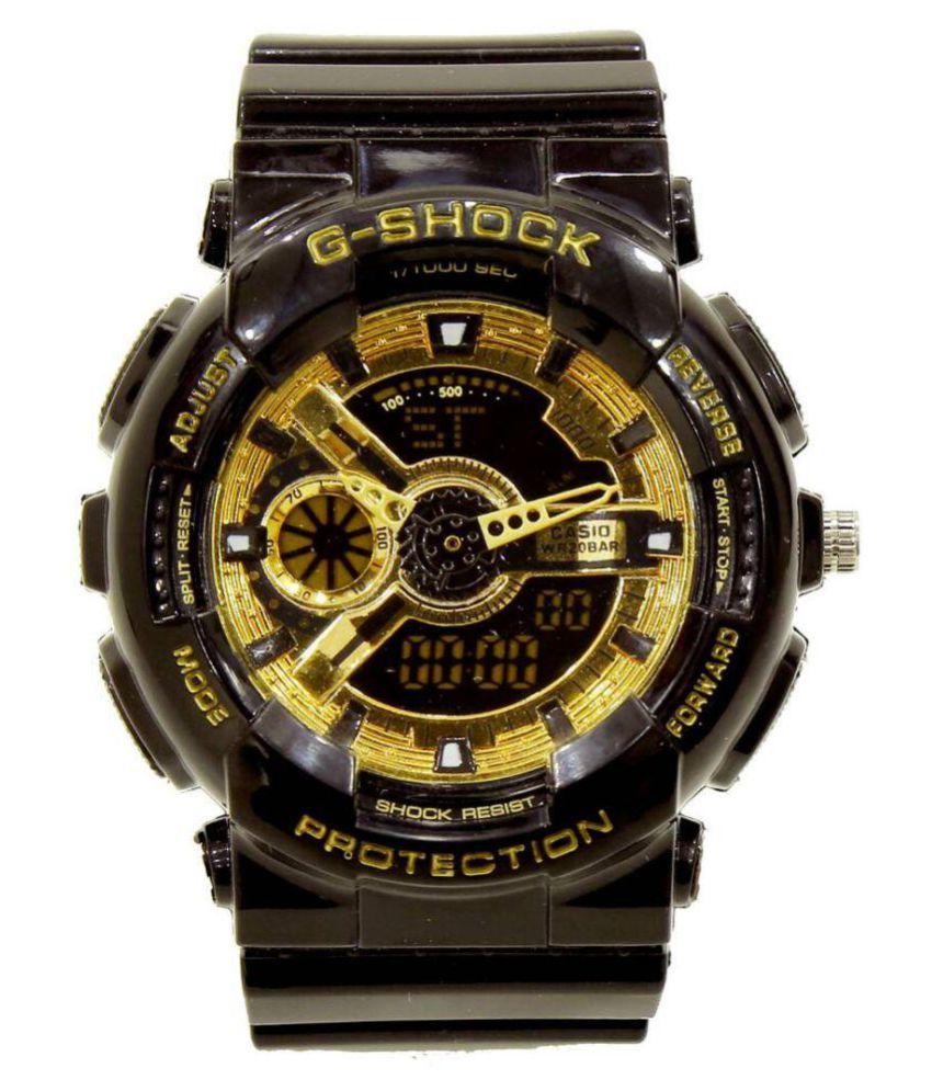 g shock watch black and gold price